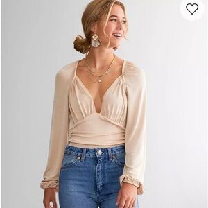 Free People Intimately In Your Arms Bodysuit Blossom Pearl Women XS V-Neck